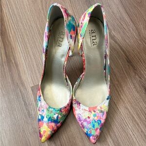 a.n.a Multicolor Floral Women's Heels
